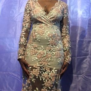 Nude lace dress